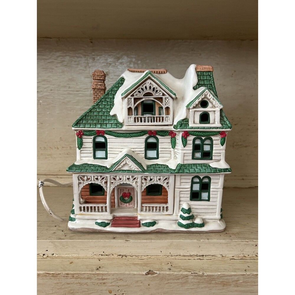 1992 Leftonn Colonial Christmas Village Burnside Rare Hand Painted Winter